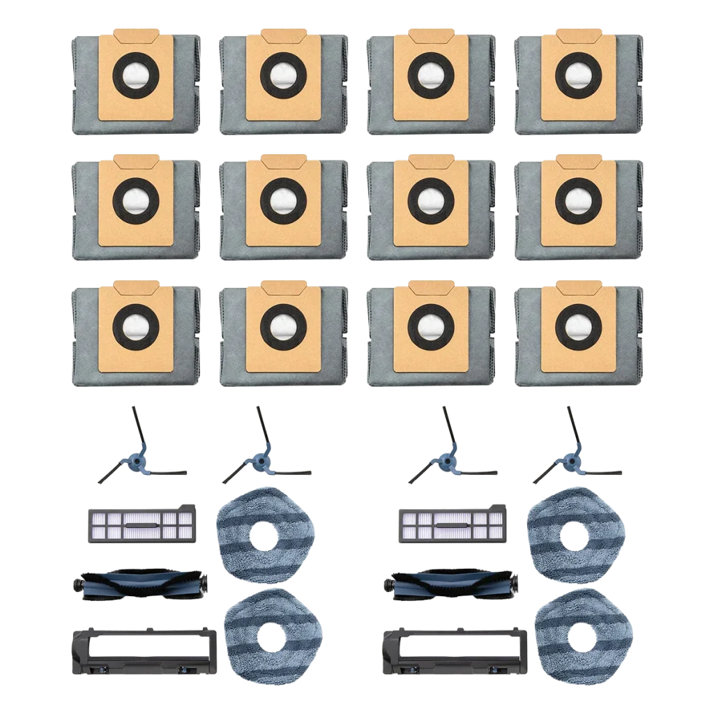 12-Pack Dust Bags+2-Pack Replacement Parts Kit Compatible with X10 Pro Omni bundle