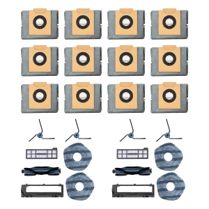 12-Pack Dust Bags+2-Pack Replacement Parts Kit Compatible with X10 Pro Omni bundle