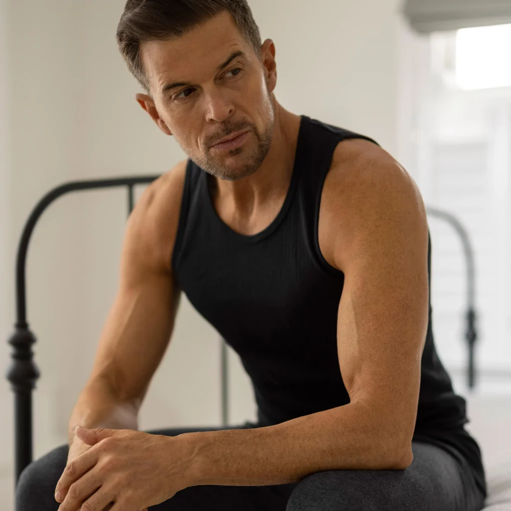Mens Thermal Sleeveless Singlet Vest – Black