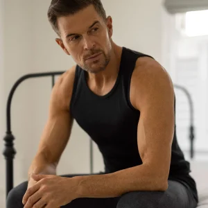 Mens Thermal Sleeveless Singlet Vest – Black