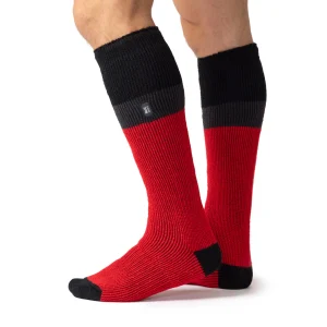 Mens Original Extra Long Ski & Snow Sports Socks – Black, Charcoal & Red