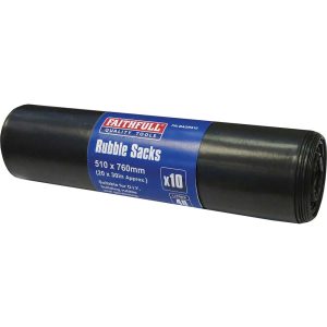 Faithfull Black Rubble Sacks Pack of 10