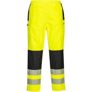 Oxford Weave 300D Class 2 PW3 Hi Vis Womens Waterproof Rain Trousers Yellow / Black M 31″