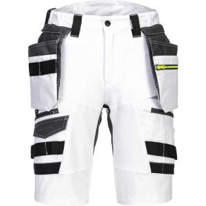 Portwest DX4 Mens Detachable Holster Pocket Shorts White 28″