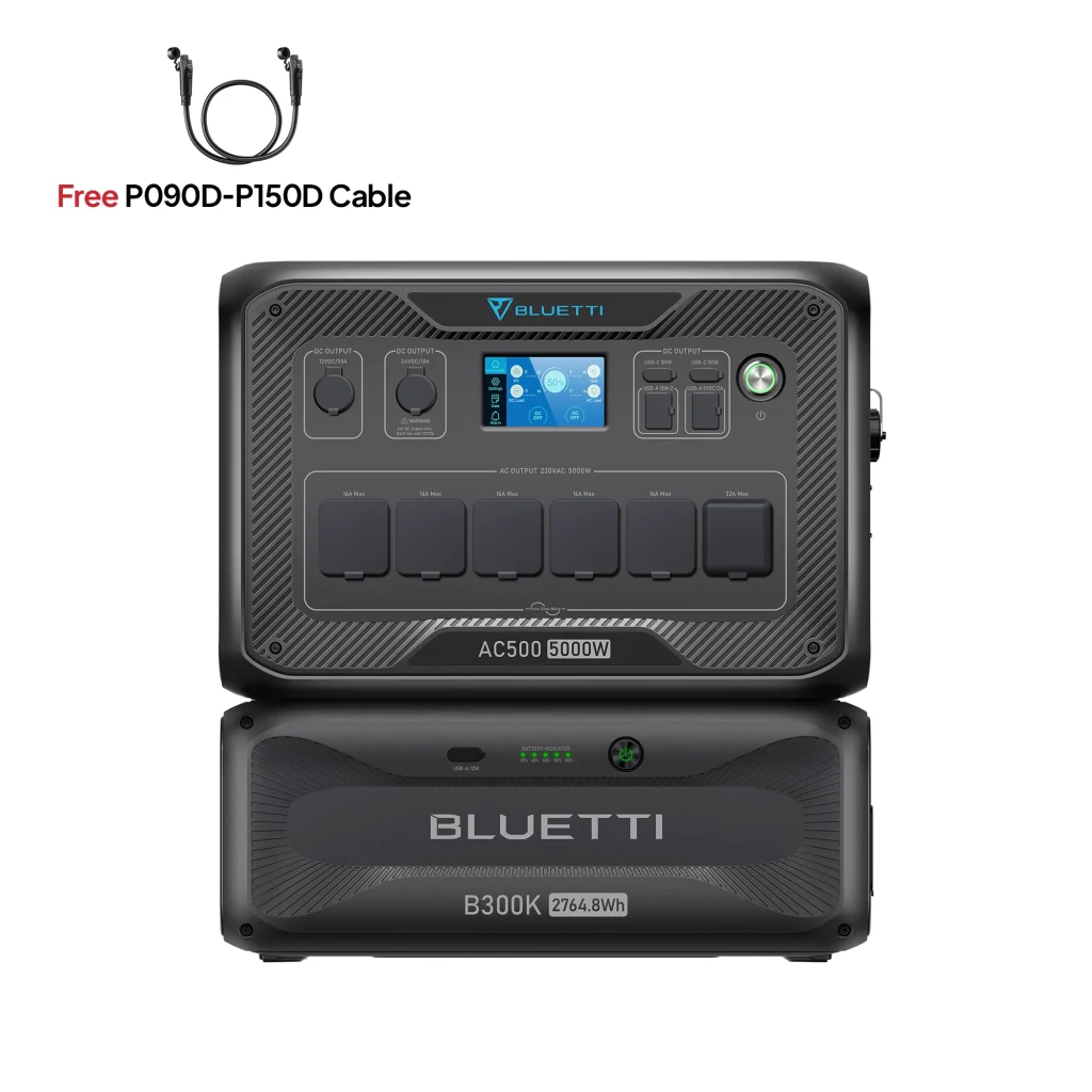 BLUETTI AC500 + B300K Home Battery Backup, AC500 Inverter | 5000W | B300K or B300S Required. / B300S*2 | 5000W 6144Wh Power Kit