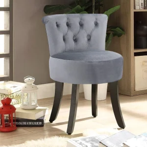 Modern Upholstered Buttoned Stool for Dressing Table