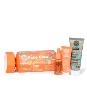 Natura Siberica OBLEPIKHA C-BERRICA. Face glow beauty set (Cleansing face foaming gel, 75 ml + Toning light face cream-fluid, 30 ml + Antioxidant Face Serum, 30 ml)