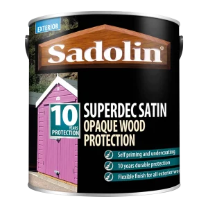 Sadolin Superdec Opaque Wood Protection 1L, Super White – Gloss