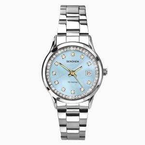 Sekonda Sekonda Catherine Ladies Watch | Silver Case & Stainless Steel Bracelet with Blue Dial | 40476