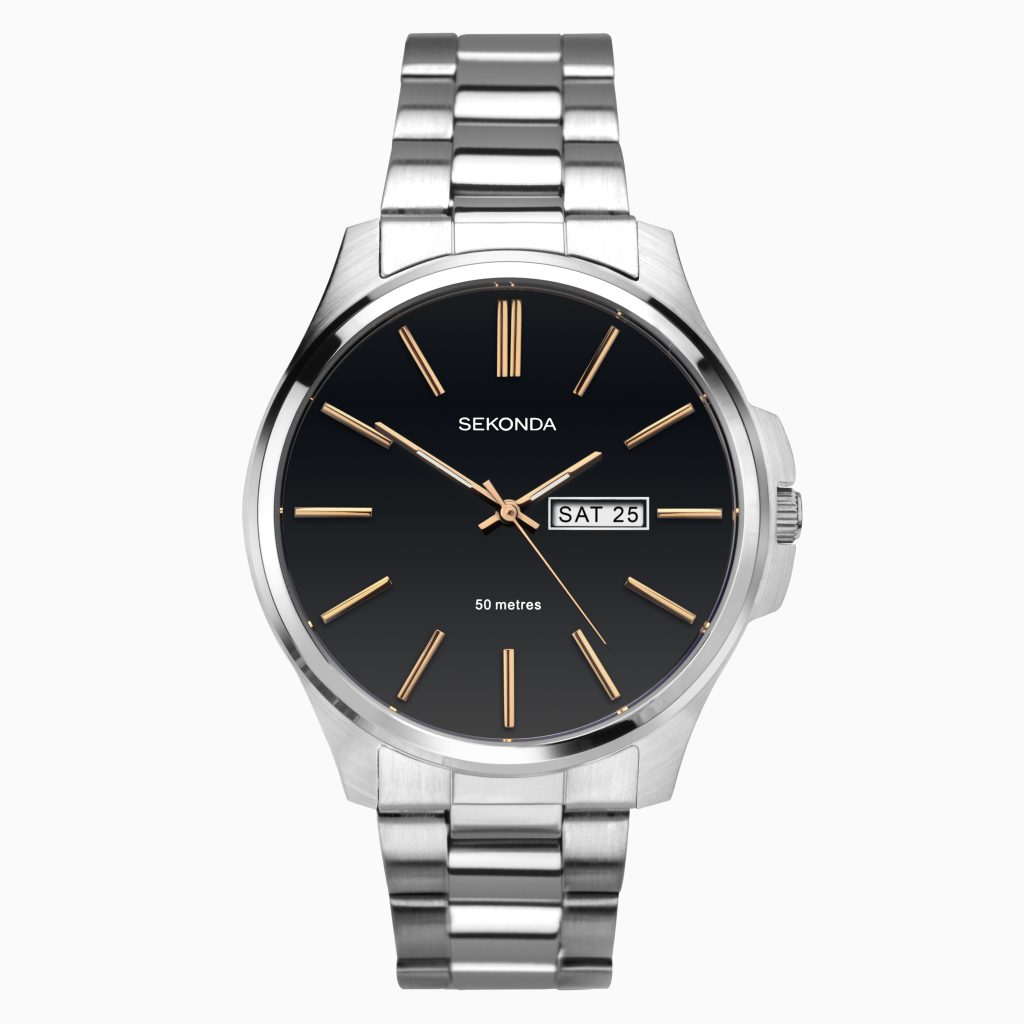 Sekonda Sekonda Classic Men’s Watch | Silver Case & Stainless Steel Bracelet with Black Dial | 1097