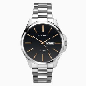 Sekonda Sekonda Classic Men’s Watch | Silver Case & Stainless Steel Bracelet with Black Dial | 1097