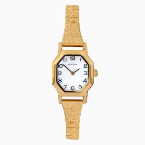 Sekonda Sekonda Easy Reader Ladies Watch | Gold Case & Stainless Steel Expander with White Dial | 4265