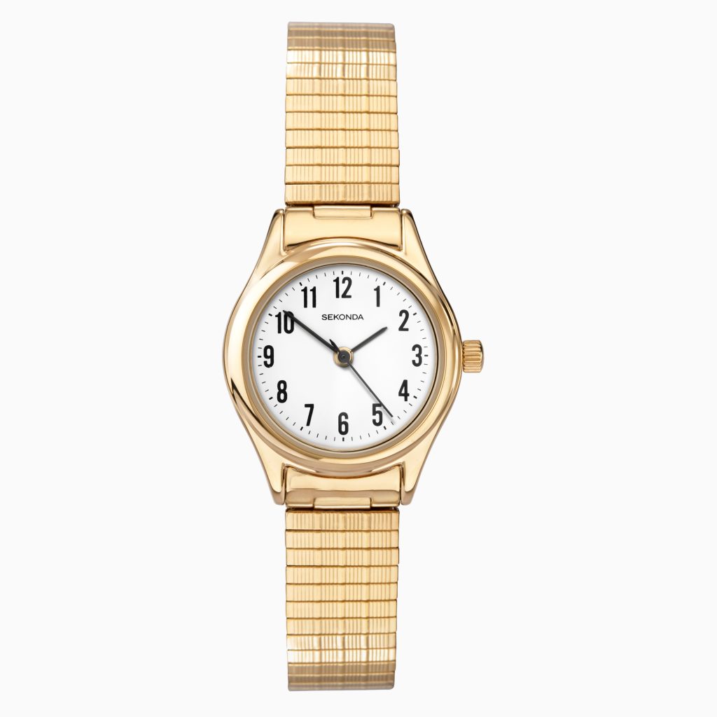 Sekonda Sekonda Easy Reader Ladies Watch | Gold Case & Stainless Steel Expander with White Dial | 4602