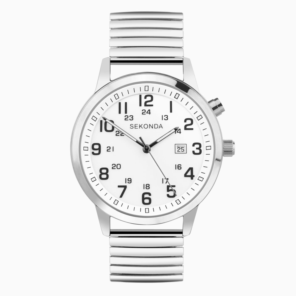 Sekonda Sekonda Easy Reader Men’s Watch | Silver Alloy Case & Stainless Steel Expander Bracelet with White Dial | 30126