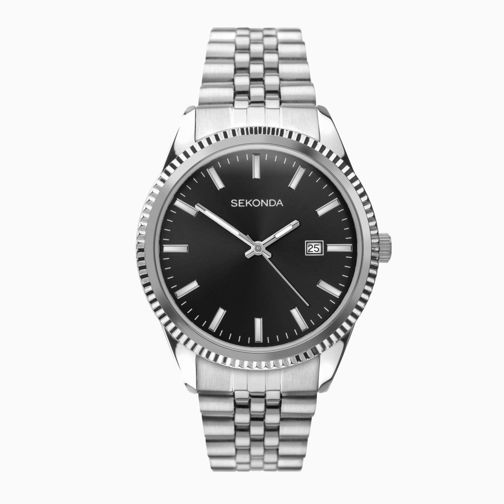 Sekonda Sekonda King Men’s Watch | Silver Alloy Case & Silver Stainless Steel Bracelet with Black Dial | 30156