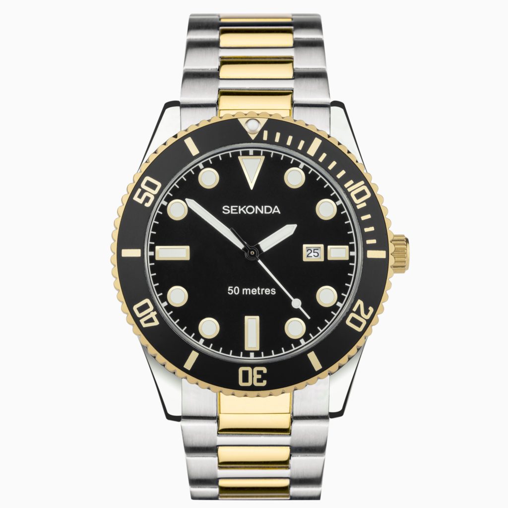 Sekonda Sekonda Ocean Men’s Watch | Two Tone Alloy Case & Stainless Steel Bracelet with Black Dial | 30139